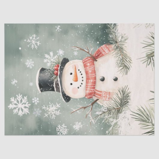 Snowman Snowflakes Spruce Springs Decoupage Tissuepapier (Voorkant)