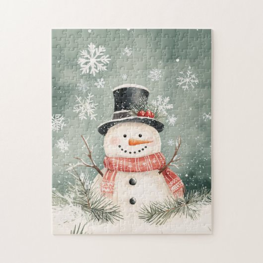 Snowman Snowflakes Spruce Springs Legpuzzel (Verticaal)