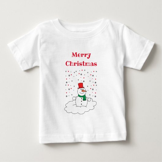 Snowman Snowflakes White met prettige kerstfamilie (Voorkant)