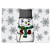  Snowman Snowflakes Winter Feestdagen Groot Cadeauzakje (Achterkant)