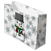  Snowman Snowflakes Winter Feestdagen Groot Cadeauzakje (Voorkant Gekanteld)