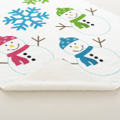 Snowman Snowflakes Winter Home Decor Cute Sherpa Deken (3/4)