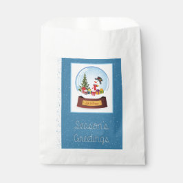 Snowman Snowglobe Greetings Bedankzakje
