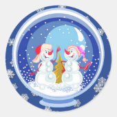 Snowman Snowglobe Stickers (Voorkant)