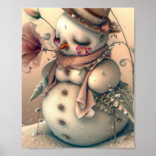 Snowman, Snowoman, Poster