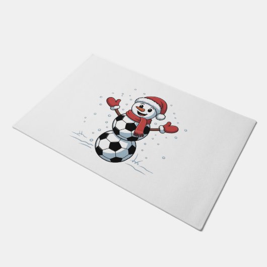 Snowman Soccer Christmas Santa Baseball Sport Deurmat (Schuin)