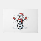 Snowman Soccer Christmas Santa Baseball Sport Deurmat (Voorkant)