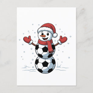 Snowman Soccer Christmas Santa Baseball Sport Feestdagenkaart