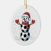 Snowman Soccer Christmas Santa Baseball Sport Keramisch Ornament (Rechts)