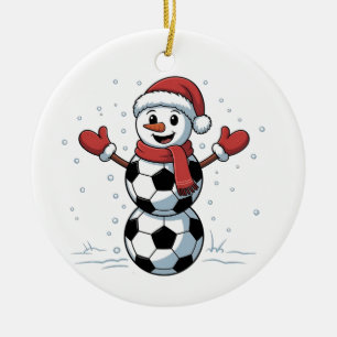 Snowman Soccer Christmas Santa Baseball Sport Keramisch Ornament