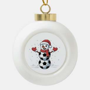 Snowman Soccer Christmas Santa Baseball Sport Keramische Bal Ornament