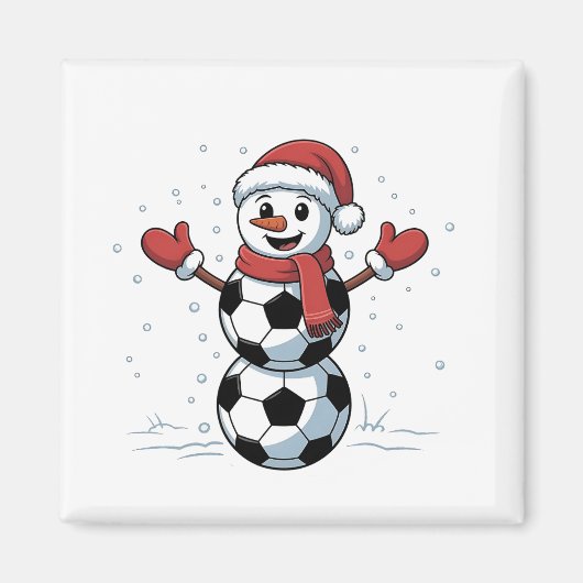 Snowman Soccer Christmas Santa Baseball Sport Magneet (Voorkant)