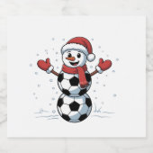 Snowman Soccer Christmas Santa Baseball Sport Sparkling Wijnetiket (Enkel label)