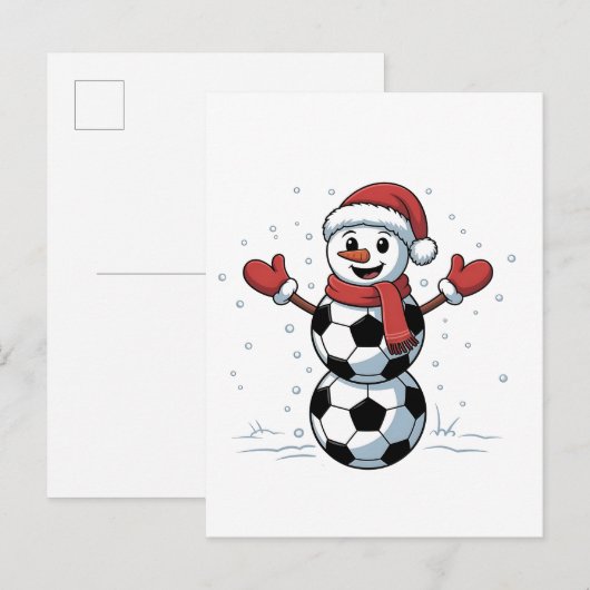 Snowman Soccer Christmas Santa Baseball Sport Uitnodiging Briefkaart (Voorkant / Achterkant)