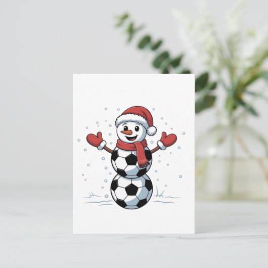Snowman Soccer Christmas Santa Baseball Sport Uitnodiging Briefkaart (Staand voorkant)