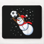 Snowman Soccer Goalie Santa Hat Men Boys Christmas Muismat (Voorkant)