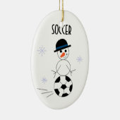 Snowman Soccer Player Keramisch Ornament (Rechts)