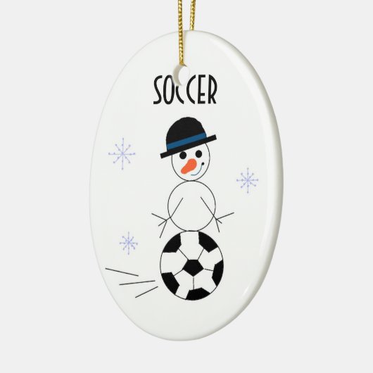 Snowman Soccer Player Keramisch Ornament (Links)