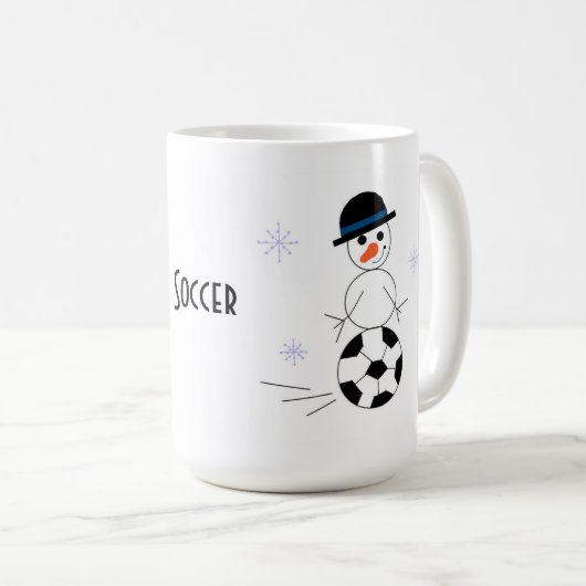 Snowman Soccer Player Koffiemok (Voorkant rechts)