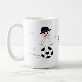 Snowman Soccer Player Koffiemok (Links)