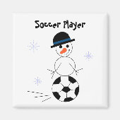 Snowman Soccer Player Magneet (Voorkant)