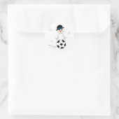 Snowman Soccer Player Ronde Sticker (Tas)