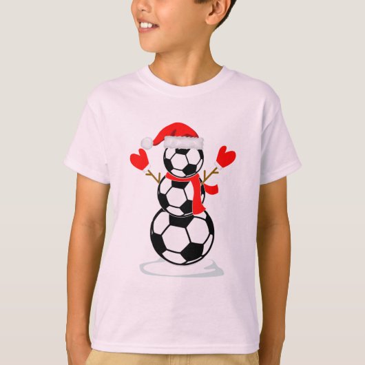 Snowman soccer T-Shirt Funny kerstcadeShirt (Voorkant)