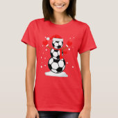 Snowman soccer T-Shirt Funny kerstcadeShirt (Voorkant)