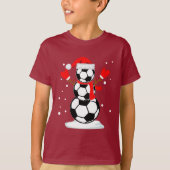 Snowman soccer T-Shirt Funny kerstcadeShirt (Voorkant)