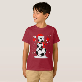Snowman soccer T-Shirt Funny kerstcadeShirt