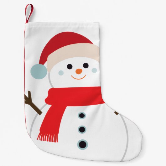 SNOWMAN sock for warm decor Christmas Kleine Kerstsok (Voorkant)