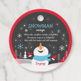 Snowman Soup-kerstcadeautje met warme chocolade Bedankjes Labels
