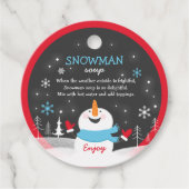Snowman Soup-kerstcadeautje met warme chocolade Bedankjes Labels (Voorkant)
