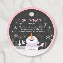 Snowman Soup-kerstcadeautje met warme chocolade Bedankjes Labels