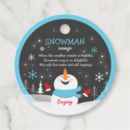 Snowman Soup-kerstcadeautje met warme chocolade Bedankjes Labels