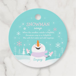 Snowman Soup-kerstcadeautje met warme chocolade Bedankjes Labels