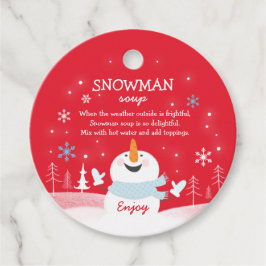 Snowman Soup-kerstcadeautje met warme chocolade Bedankjes Labels