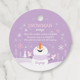 Snowman Soup-kerstcadeautje met warme chocolade Bedankjes Labels