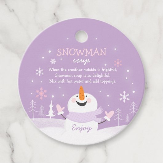 Snowman Soup-kerstcadeautje met warme chocolade Bedankjes Labels (Voorkant)