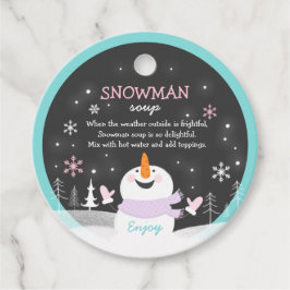 Snowman Soup-kerstcadeautje met warme chocolade Bedankjes Labels