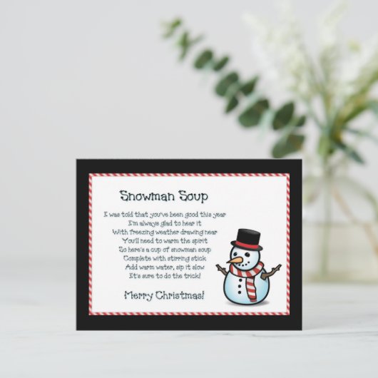 Snowman Soup Quote Briefkaart (Staand voorkant)