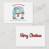 Snowman Spa Day – Funny Christmas Greeting Card Notitiekaartje (Voorkant / Achterkant)