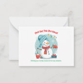 Snowman Spa Day – Funny Christmas Greeting Card Notitiekaartje (Voorkant)