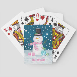 Snowman-speelkaarten voor kerstfeestdagen pokerkaarten