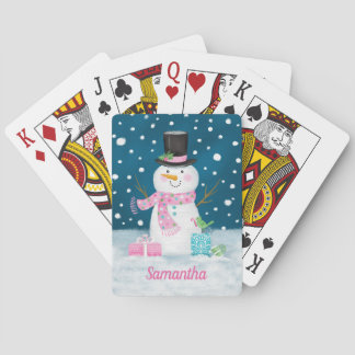 Snowman-speelkaarten voor kerstfeestdagen pokerkaarten