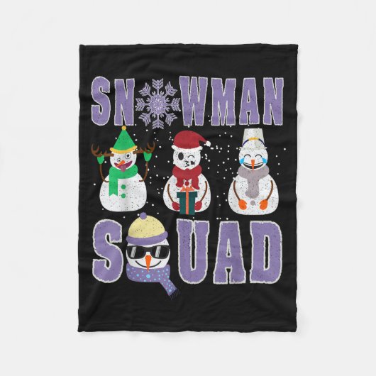 Snowman Squad Funny Family Matching, Teacher And S Fleece Deken (Voorkant)