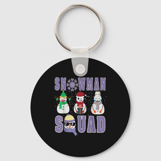 Snowman Squad Funny Family Matching, Teacher And S Sleutelhanger (Voorkant)
