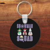Snowman Squad Funny Family Matching, Teacher And S Sleutelhanger (Voorkant)