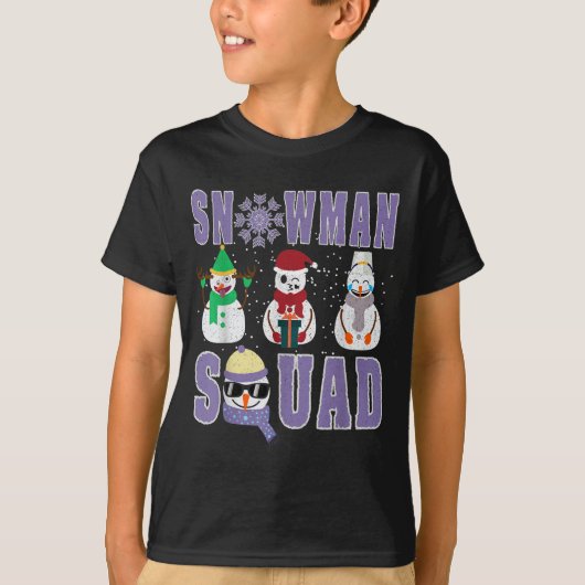Snowman Squad Funny Family Matching, Teacher And S T-shirt (Voorkant)