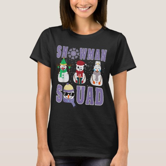 Snowman Squad Funny Family Matching, Teacher And S T-shirt (Voorkant)